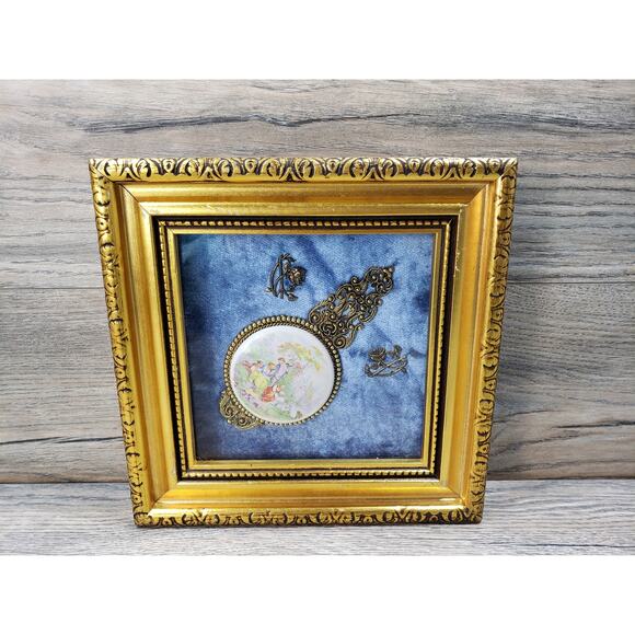 Fragonard Limoges Hand Painted Porcelain Cameo Shadowbox Framed - Picture 1 of 7